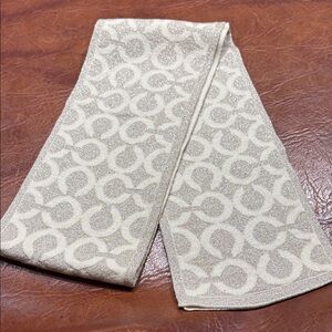 Coach Cream and Metallic Gold Logo Scarf 56 inches, never worn